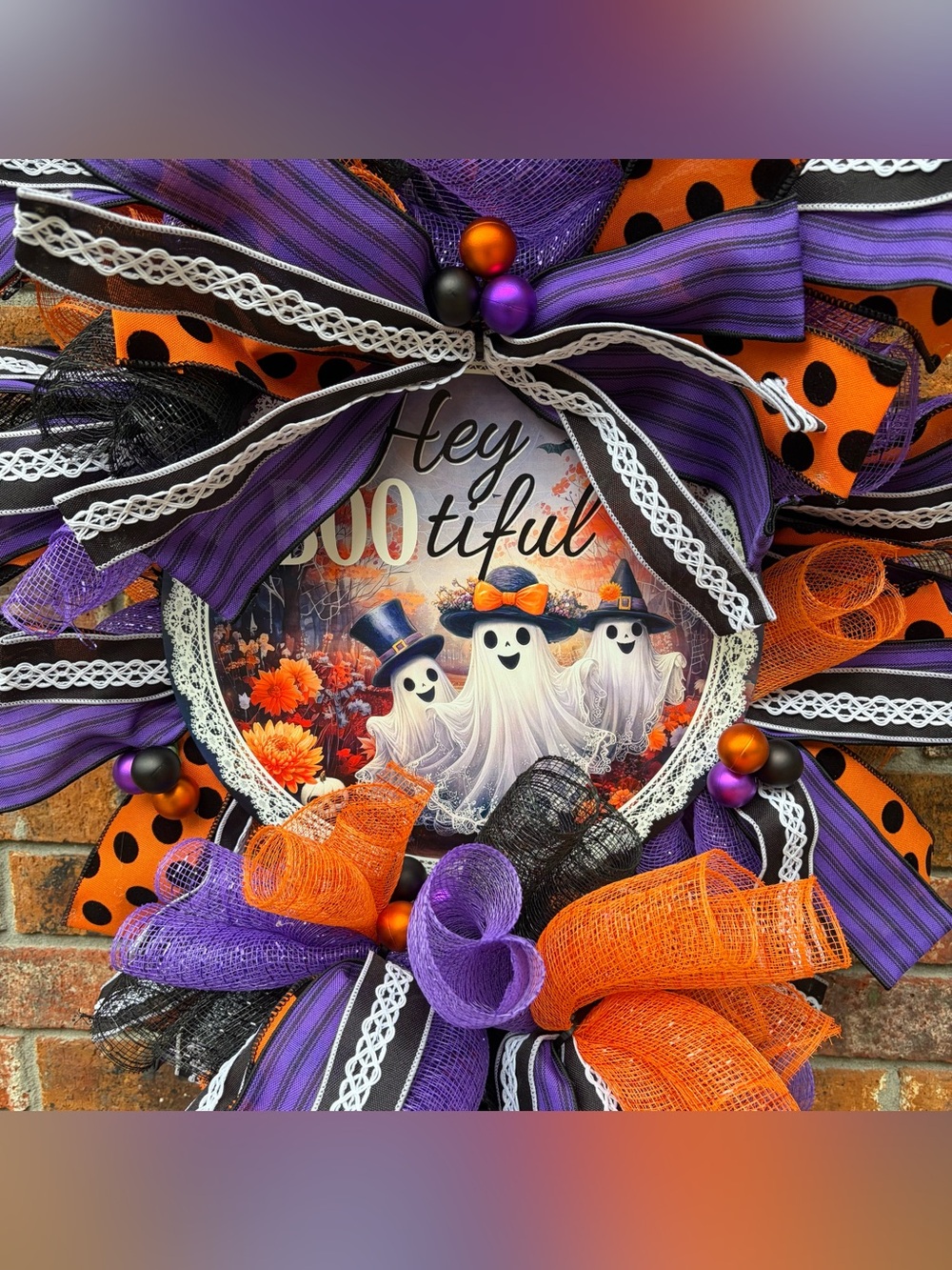 🚫SOLD🚫 👻 Boo-tiful Tear-Drop Swag Wreath - Picture 2 of 14